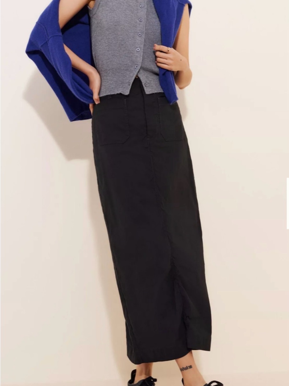 Maeve The Colette Linen Blend Maxi Skirt XXS